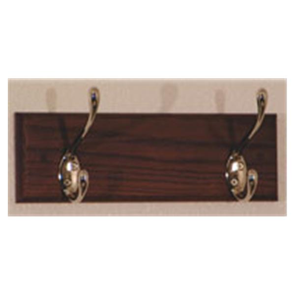 Coat Rack Mahogany With 2 Nickel Hooks Ea