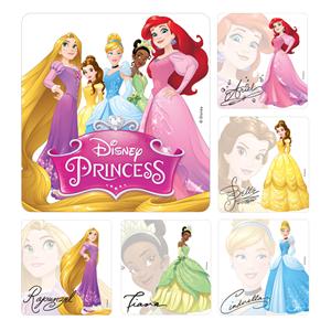 Stickers 2.5 in x 2.5 in Disney Princess Assorted 100/Rl