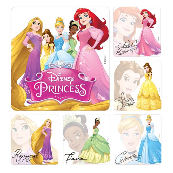 Stickers 2.5 in x 2.5 in Disney Princess Assorted 100/Rl