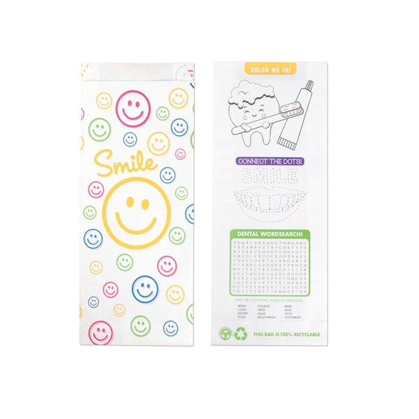 Fully Biodegradable & Recyclable Bags Paper Smile Face 100/Pk
