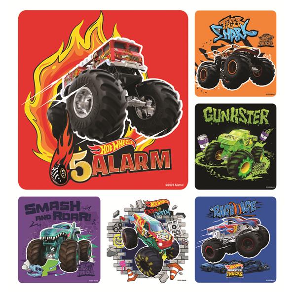 Mattel Stickers 2.5 in x 2.5 in Hot Wheels Monster Truck Assorted...