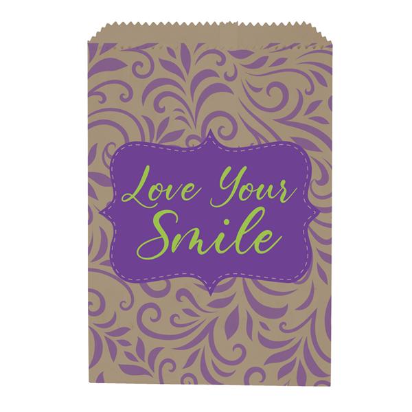 Fully Biodegradable & Recyclable Bags Paper Love Your Smile 100/Pk