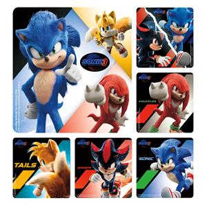 Stickers Kids 2.5 in x 2.5 in Sonic the Hedgehog 3 100/Rl