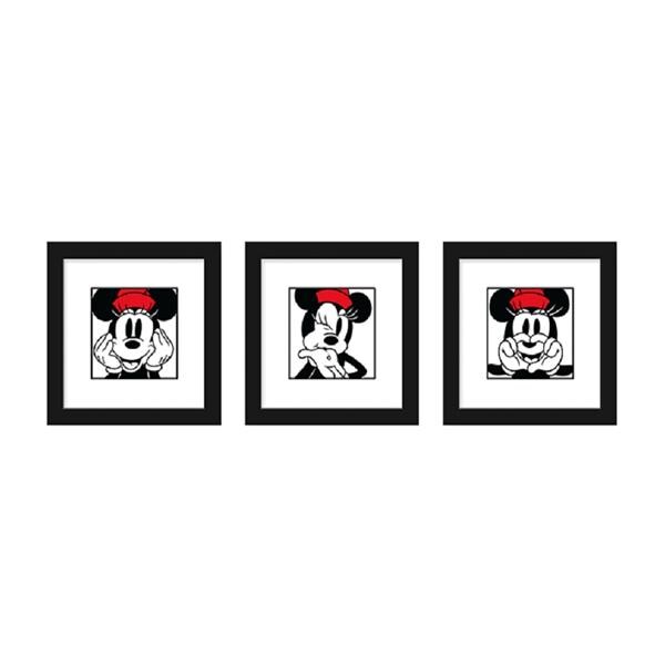 3 Piece Wall Art Minnie Mouse 12 in x 12 in 3/Pk