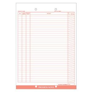 Clinical Record Dental Forms Progress Notes White 8.5 in x 11 in 100/Pk