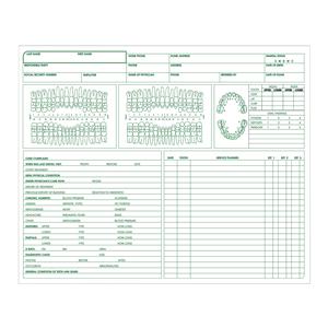 Patient Record Dental Forms 2 Sided White 100/Pk