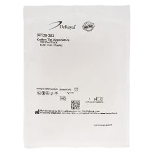 Applicator 3 in Plastic Shaft Sterile 100/Pk