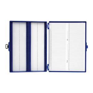 Fisherbrand Premium Microscope Slide Storage Box Blue 100 Position EA