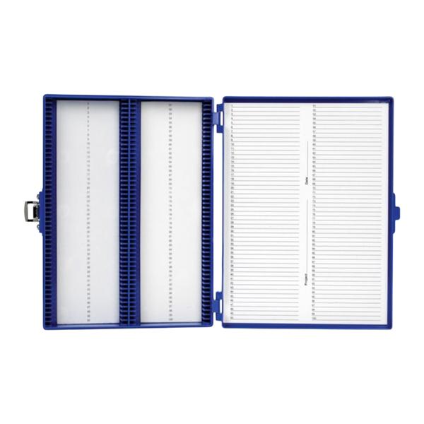 Fisherbrand Premium Microscope Slide Storage Box Blue 100 Position EA