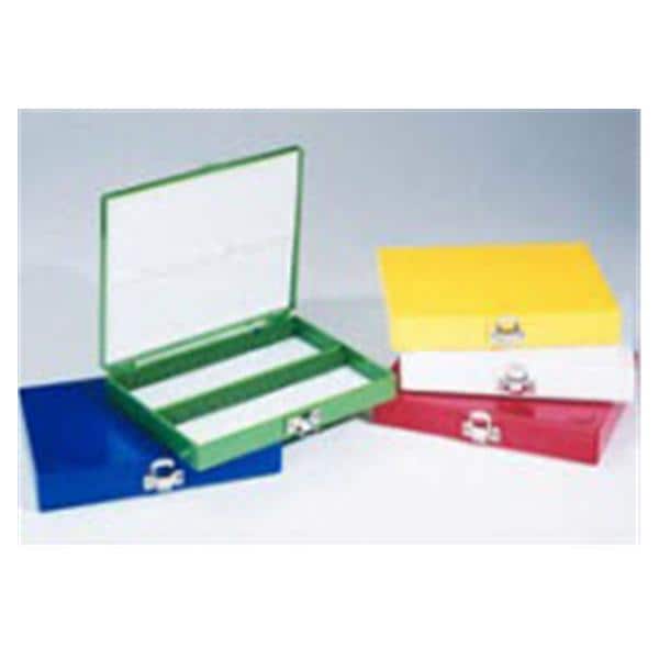 Fisherbrand Premium Microscope Slide Storage Box Blue 25 Position...