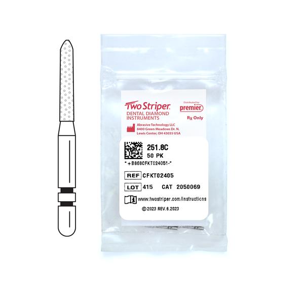 Two Striper Diamond Bur Friction Grip Coarse 251.8C 50/Pk