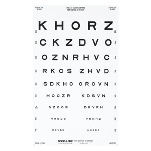 Chart Vision Testing 10' Testing Distance Each