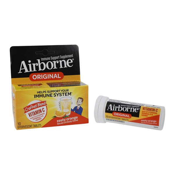 Airborne Tablets Zesty Orange 10/Package, 72 PK/CA