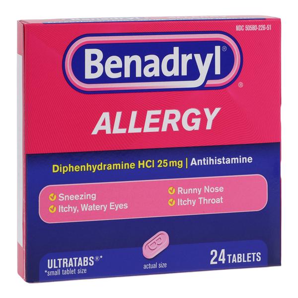 Benadryl Allergy Oral Ultratabs 25mg 24/Box, 24 BX/CA
