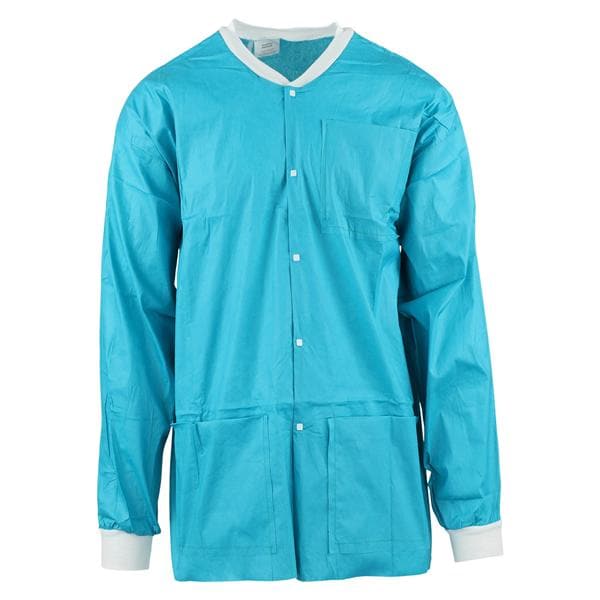 MedFlex Premium Lab Jacket Cotton Like Fabric Medium Teal 10/Pk, 5 PK/CA