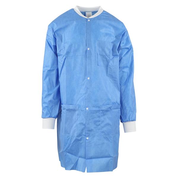 MedFlex Protective Lab Coat Sft LtWt Small Blue 10/Pk