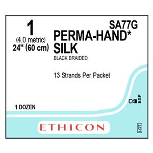Perma-Hand Suture 1 13x24" Silk Braid Black Bx