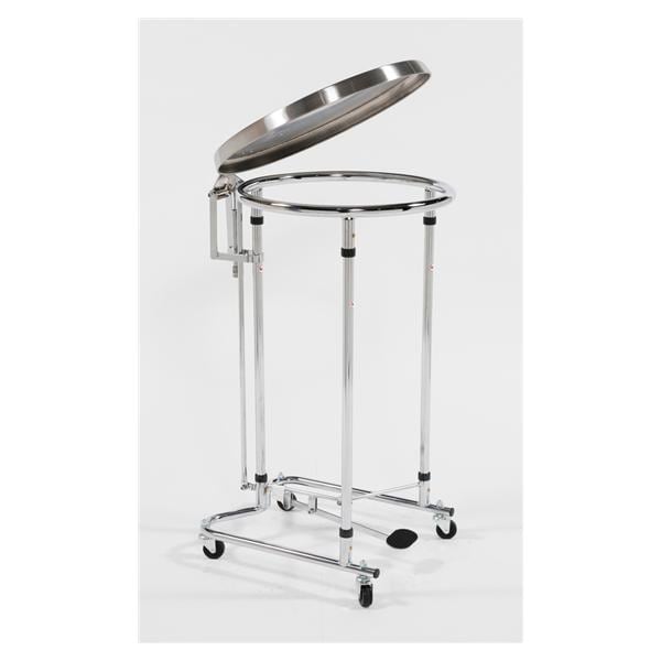 Hamper Laundry Stainless Steel 19-5/8x36" 4 Wheel With Lid