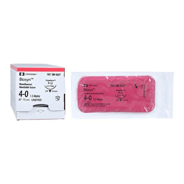 Biosyn Suture Polyglecaprone Monofilament 4-0 30" Absorbable P-12...