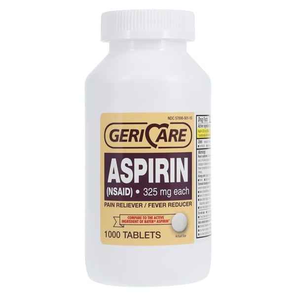 Aspirin Tablets 325mg 1000/Bottle