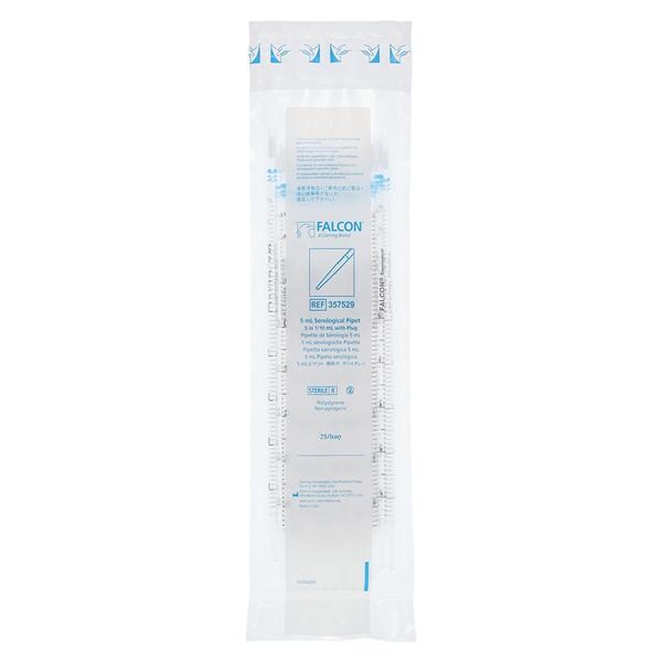 Falcon Serological Pipette Polystyrene 5mL Blue Sterile 25/Pk