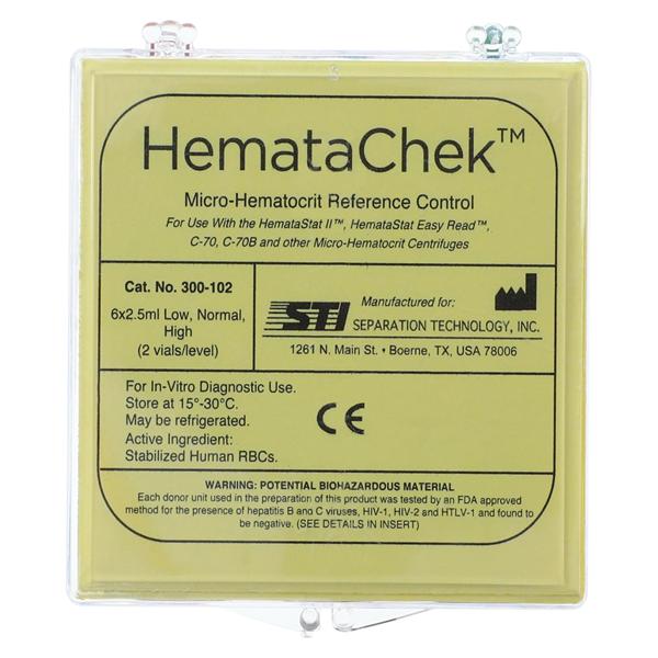 HemataCHEK Hematocrit Low/Normal/High Control 6x2.5mL For HemataS...