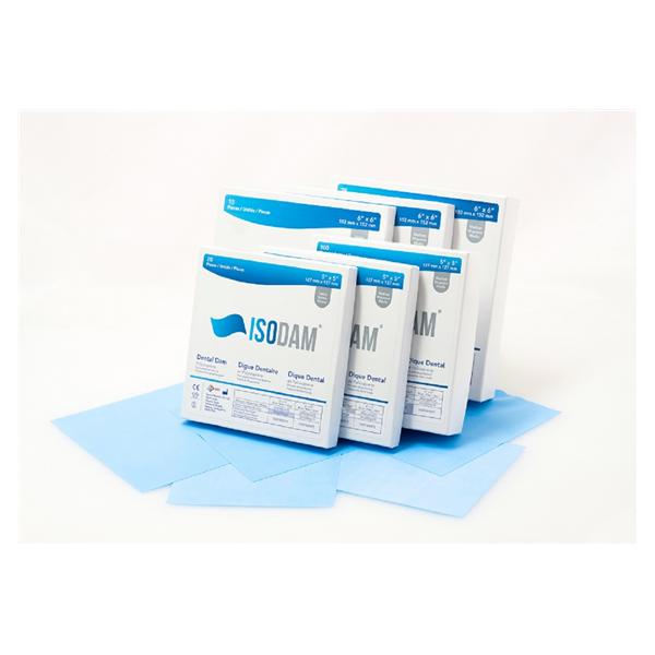 Isodam Latex-Free Rubber Dam 6 in x 6 in X Hvy Ga Bl Unflvrd Unscntd 75/Bx