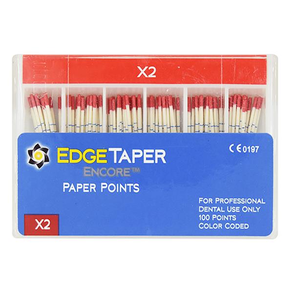 EdgeTaper Encore Paper Points Size #20 X2 Red Cone 100/Pk