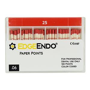 EdgeEndo Paper Points Size #25 .06 Red 100/Pk