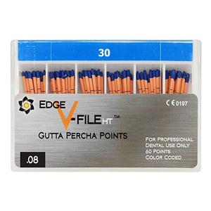 EdgeV-File HT Gutta Percha Points Size #30 Blue 60/Pk