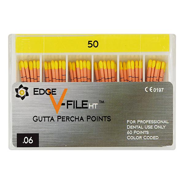 EdgeV-File HT Gutta Percha Points Size #50 Yellow 60/Pk