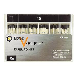 EdgeV-Taper HT Paper Points Size #40 Size #40 0.04 Black Cone 100/Pk