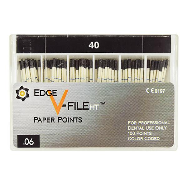 EdgeV-Taper HT Paper Points Size #40 Size #40 0.04 Black Cone 100/Pk