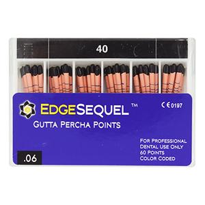 EdgeSequel Sapphire Gutta Percha Points Size #40 Black 60/Pk