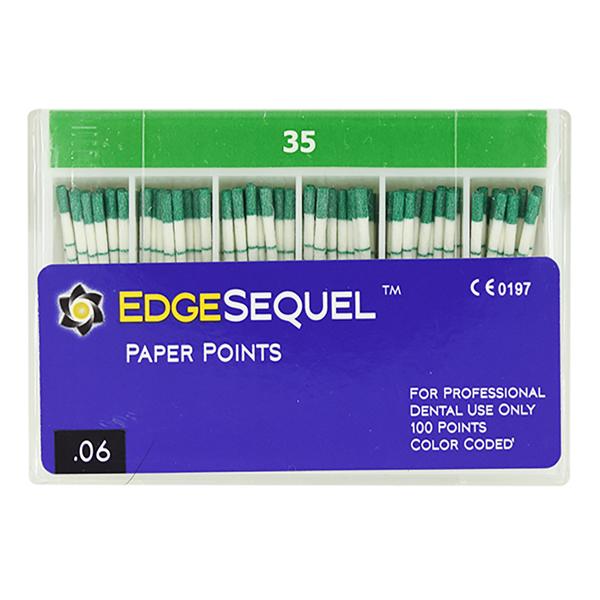 EdgeSequel Sapphire Paper Points Size #35 Size #35 .06 Green Cone 100/Pk