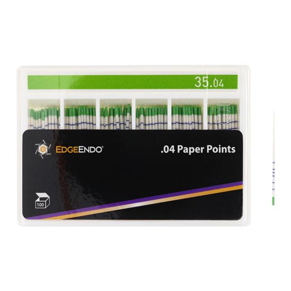 EdgeEndo Paper Points Size #35 Size #35 .04 Green Cone 100/Pk