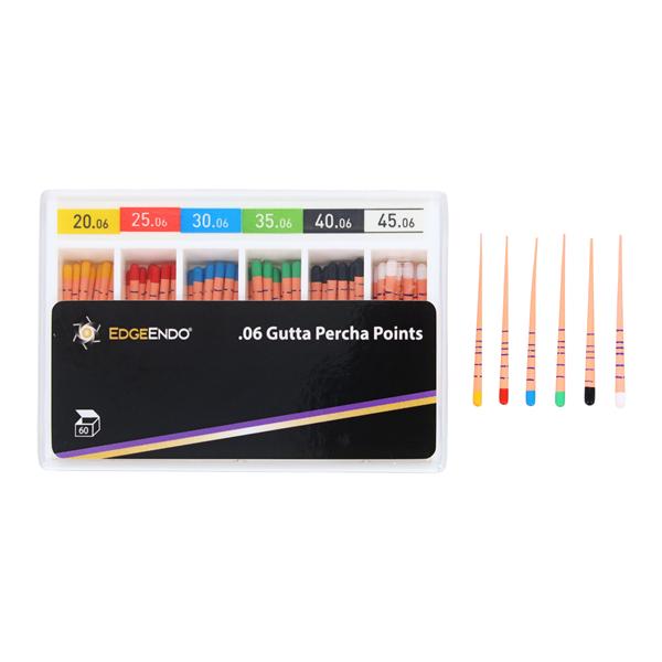 EdgeEndo Gutta Percha Points Size Assorted Assorted .06 Assorted Cone 60/Pk