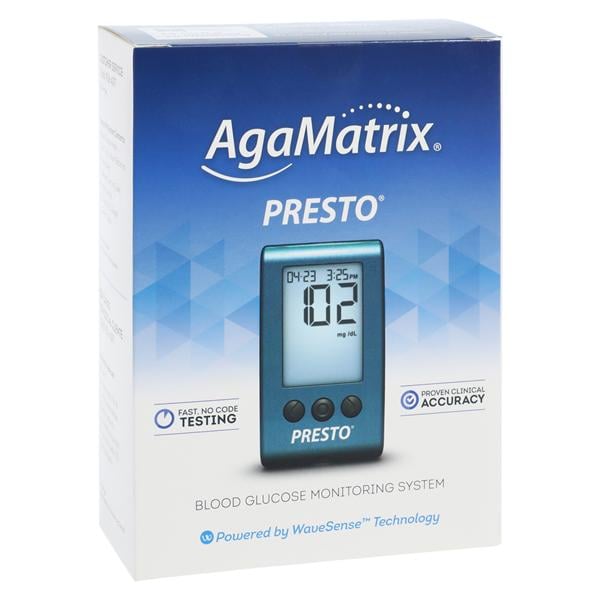 WaveSense Presto Blood Glucose Meter System CLIA Waived Each, 12...