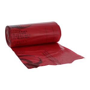 Ultra-Tuff Biohazard Bag 28x31" Red/Black Side Gusset/ Twist Tie...