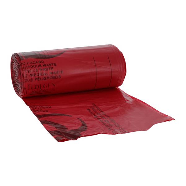 Ultra-Tuff Biohazard Bag 28x31" Red/Black Side Gusset/ Twist Tie...