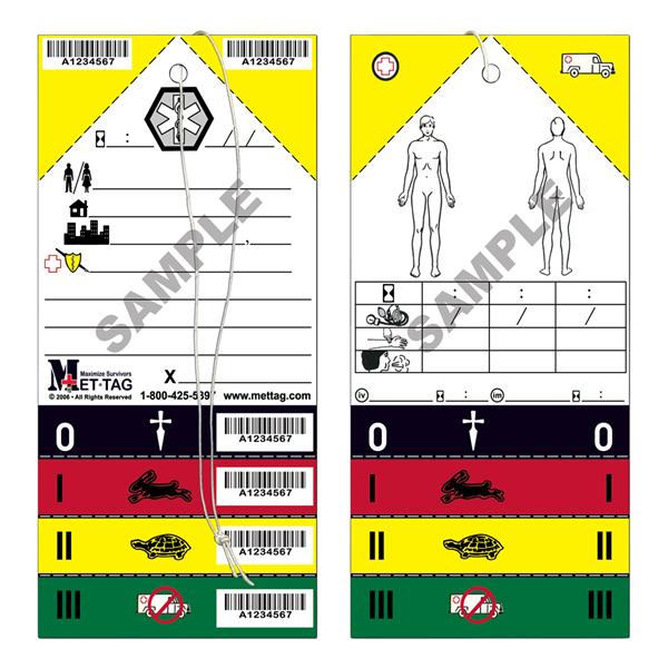 Triage ID Tag Synthetic Attached Elastic Band Multi-Color 8 in x...