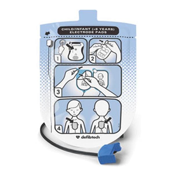 Defibrillation Pads Pediatric New Blue/White Each