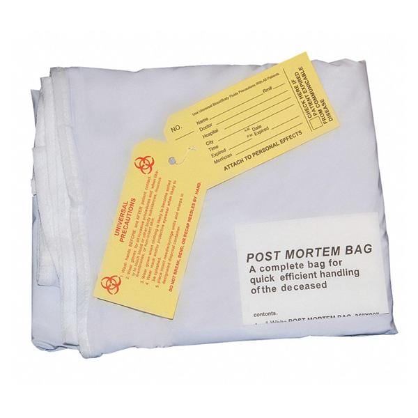 Body Bag 36x90" White Zipper Closure Vinyl Ea