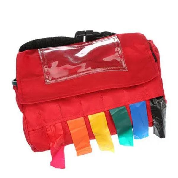 Pack Triage 10x6x6" Red Filled Hook & Loop Closure Adjustable Sho...