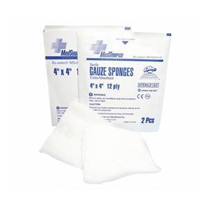 Cotton Gauze Sponge 4x4" 12 Ply Sterile Not Made With Natural Rub...