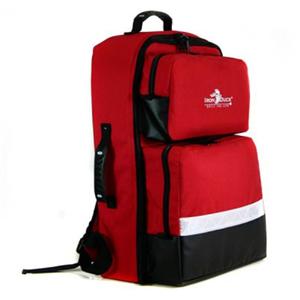 BLS Backpack 14x8x21" Red Zipper Closure Top & Side Rubber Molded...