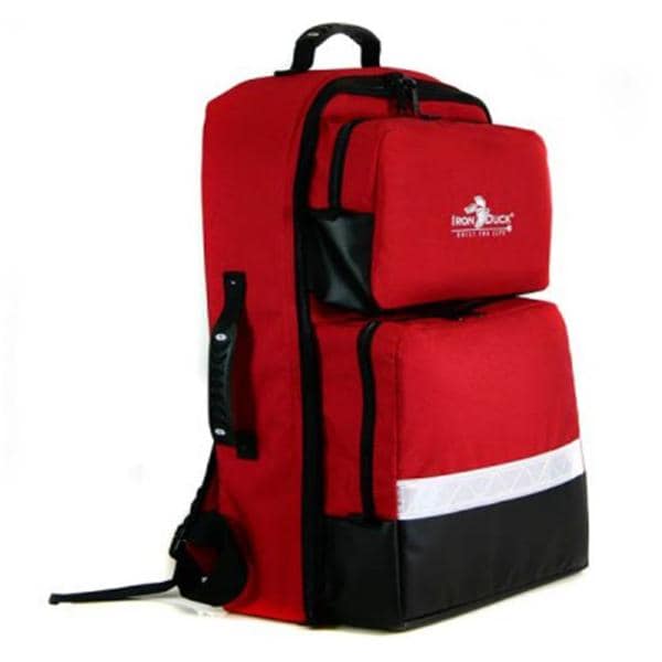BLS Backpack 14x8x21" Red Zipper Closure Top & Side Rubber Molded...