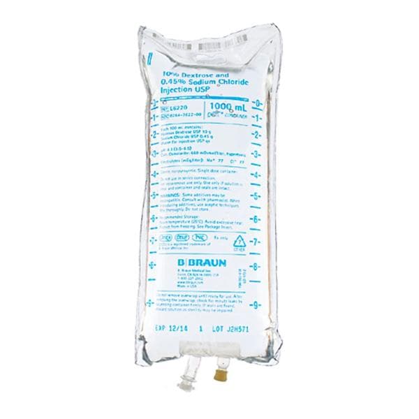 IV Injection Solution Dextrose 10%/Sodium Chloride 0.45% 1000mL P...