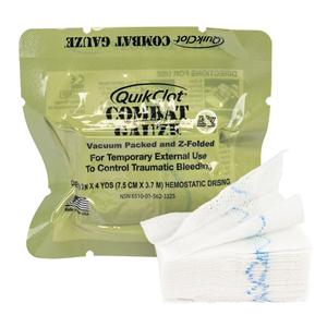QuikClot Combat Cotton Z-Folded Gauze 3"x4yd Sterile Not Made Wit...