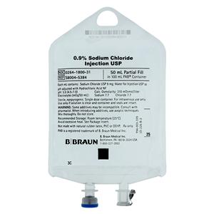 IV Injection Solution Sodium Chloride 0.9% 50mL Partial Additive...